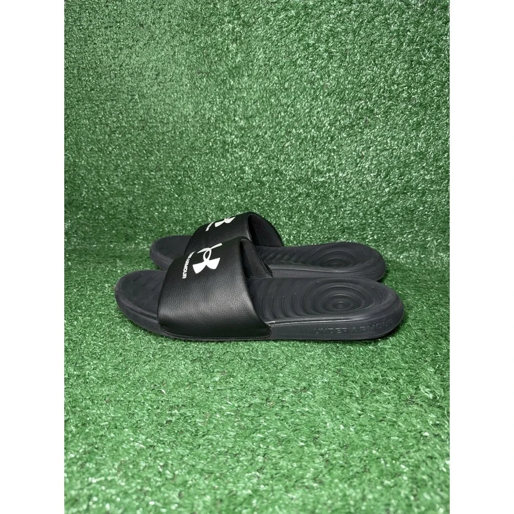 Under Armour Sandals Mens Size 11 Ansa Fix Black Comfort Slip On Beach Slides